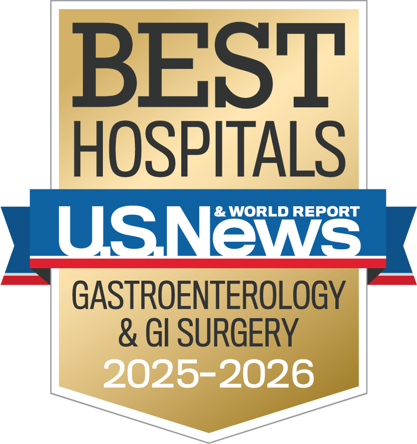 2025-26 US News and World Report Best Hospitals Survey Gastroenterology & GI Surgery Badge